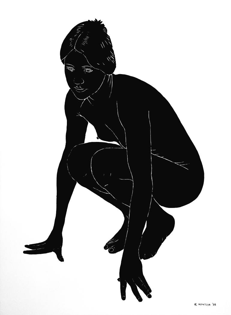 770x1050 Saatchi Art Black Figure Painting By Andres Montoya - Black And White Figure Painting