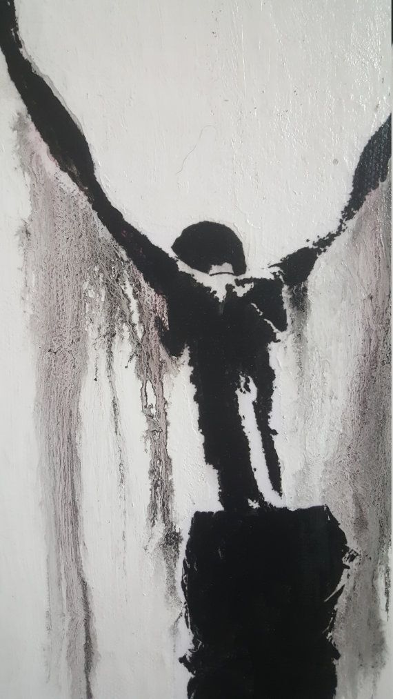 570x1013 Spiritual Antiseptic ~ A Black And White Silhouette Figure - Black And White Figure Painting
