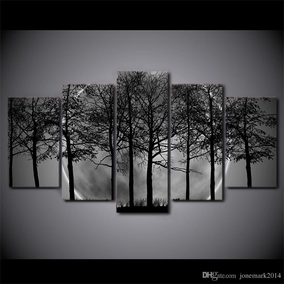 Black And White Forest Painting at PaintingValley.com | Explore ...