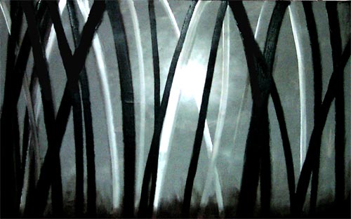 500x312 Painting - Black And White Forest Painting