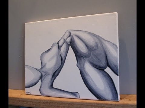 480x360 How To Paint Abstract Surreal Painting Black Amp White Woman - Black And White Girl Painting