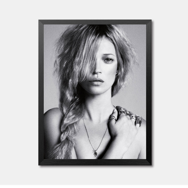 640x640 Online Shop Black White Girl Wall Art Canvas Painting Finger Beard - Black And White Girl Painting