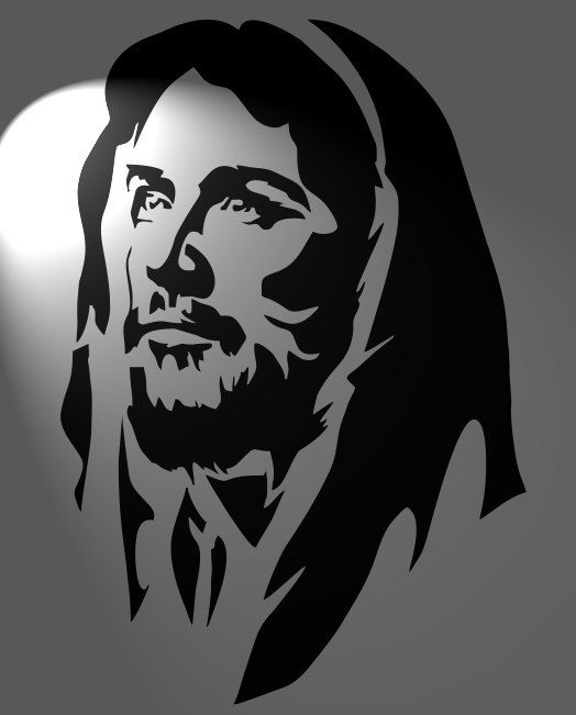 524x651 Jesus Christ, Stencil Mylar Cut In Format A4 Size 1826cm,portret - Black And White Jesus Painting