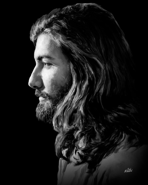 480x600 Jesus Ministry Paintings, Christian Art, By Artist Deb Minnard - Black And White Jesus Painting