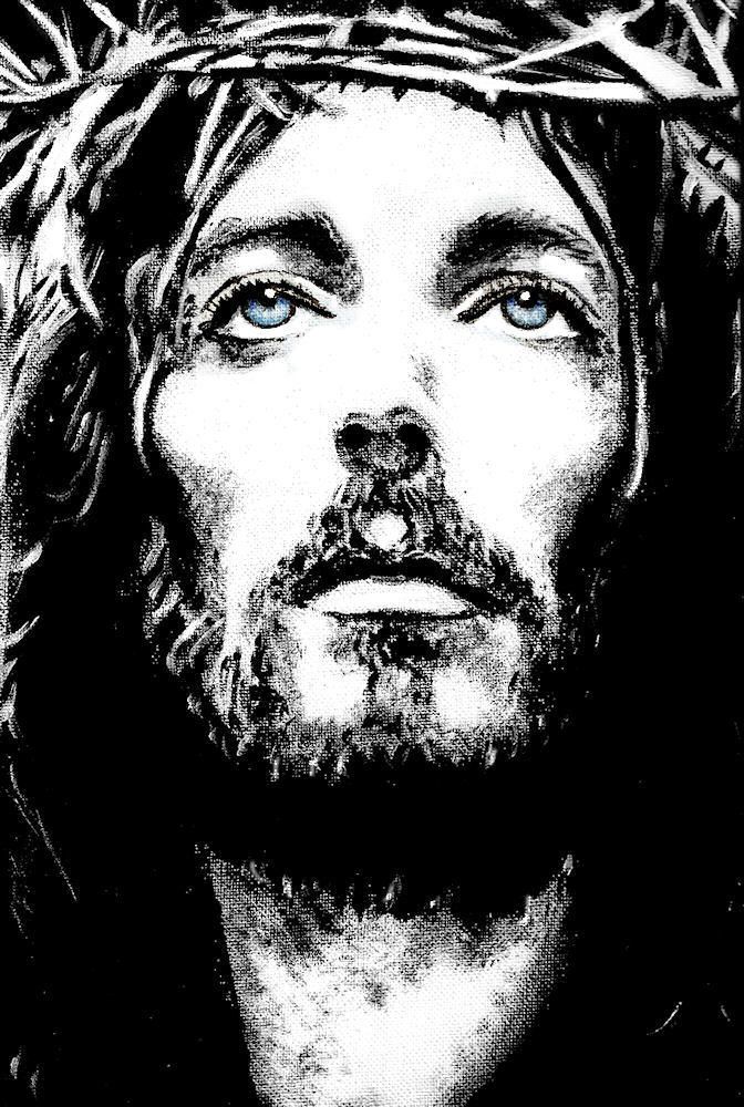 672x1000 Jesus Pop Art - Black And White Jesus Painting