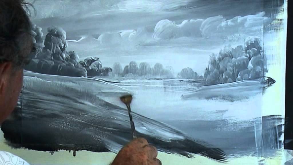 1024x576 How To Paint In Black And White - Black And White Landscape Painting