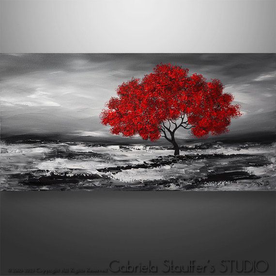 570x570 Abstract Painting, Original Painting Wall Art, Landscape Painting - Black And White Landscape Painting