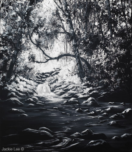 434x500 Black And White Scenery Paintings - Black And White Landscape Painting
