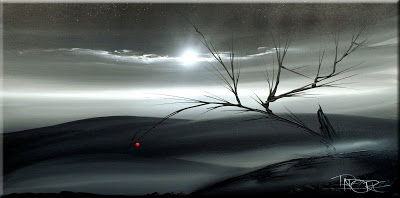 400x198 Black And White Abstract Art Landscape Painting ~ Black White Art - Black And White Landscape Painting