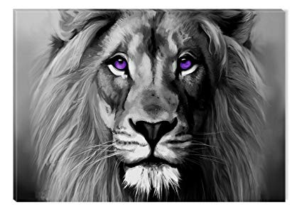 425x301 Startonight Canvas Wall Art Black And White Abstract - Black And White Lion Painting