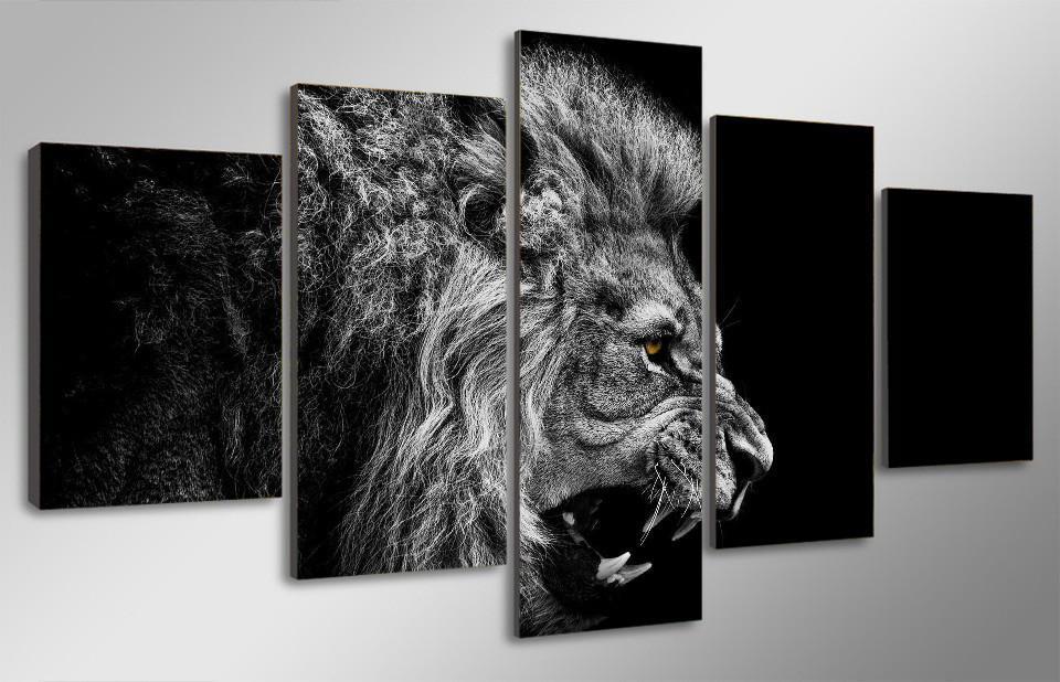 960x618 Black And White Lion Cuadros - Black And White Lion Painting