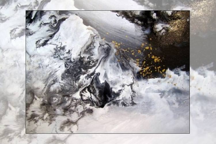 750x500 Black And White Abstract Painting - Black And White Modern Painting