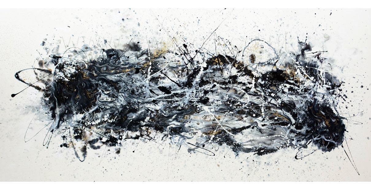 1210x620 Black And White Modern Art Painting - Black And White Modern Painting