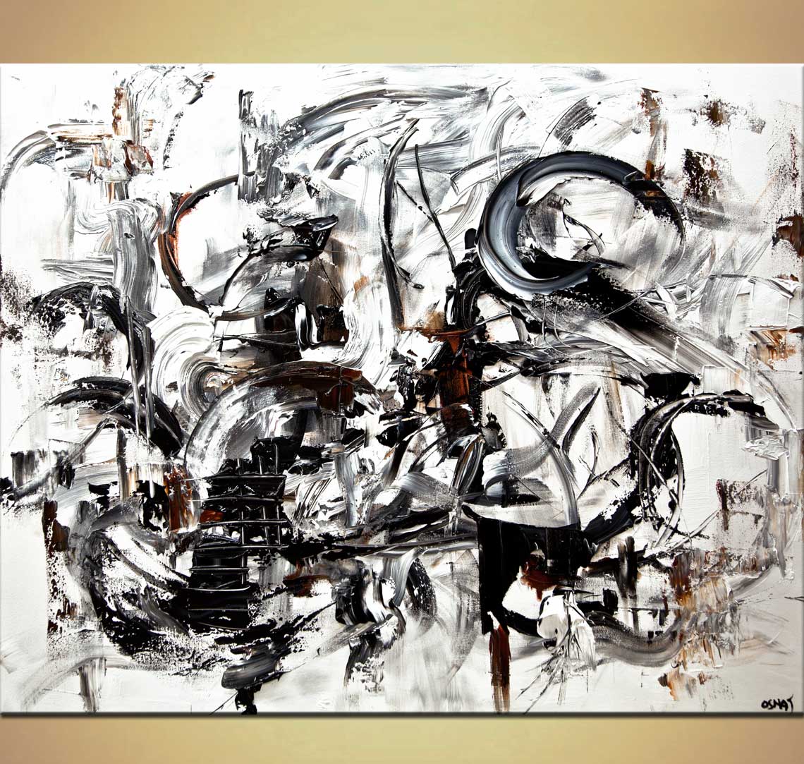 1140x1083 Painting - Black And White Modern Painting