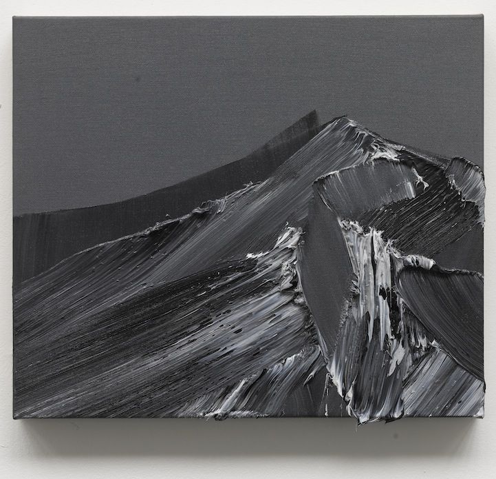 721x695 Powerful Paint Strokes Capture The Essence Of Mountains Mountain - Black And White Mountain Painting