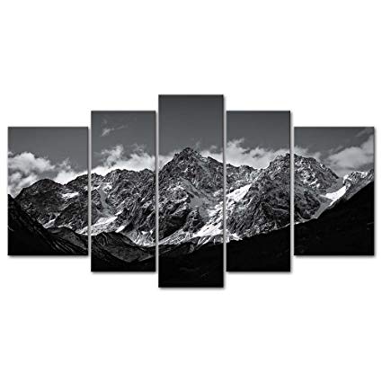 Black And White Mountain Painting at PaintingValley.com | Explore ...