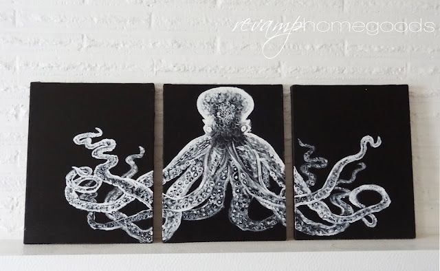 640x394 This Lady Is Freaking Talented! Ch Ch Ch Ch Ch Ch Check It Out - Black And White Octopus Painting