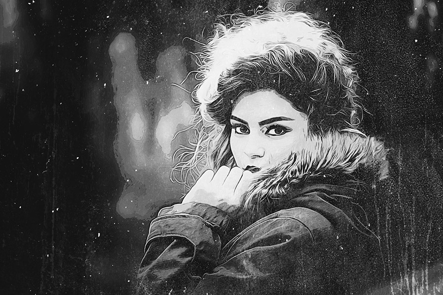 900x599 Portrait Oil Painting Sketch Effect By Haicamon Graphicriver - Black And White Oil Painting