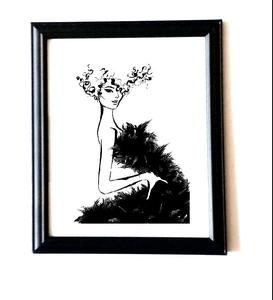 273x300 Black And White Chanel Prints Framed Art Set Chanel Room Decor - Black And White Painting