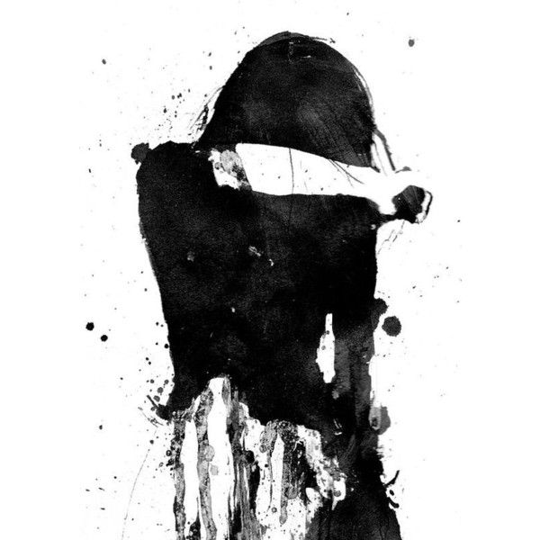 600x600 Cry Girl, Black And White Art, Acrylic Painting, Giclee Print, Sad - Black And White Painting