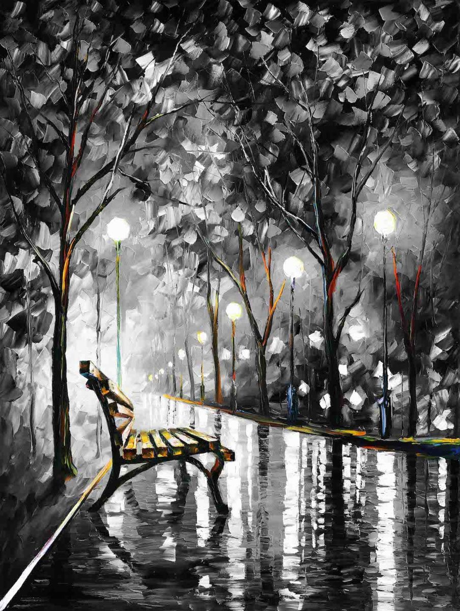 904x1200 Loneliness Of Autumn - Black And White Painting