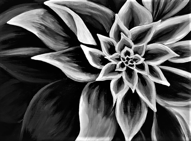 640x472 Mike Hess January Paint And Party - Black And White Painting