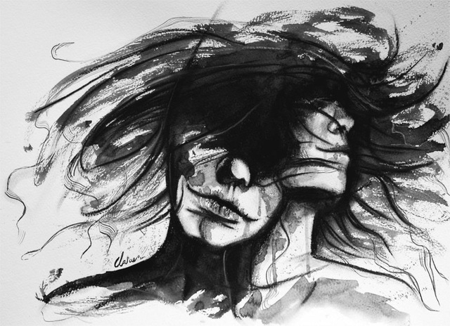 640x464 Sensual Graffiti Drawing Black Face Black And White Painting - Black And White Painting Images