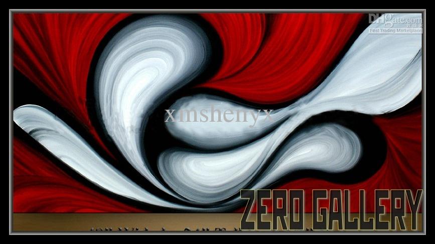 867x487 2018 Handicraft Hot Cheap Abstract Modern Impressionist Red Black - Black And White Painting With Red