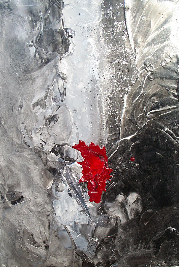 604x900 Black N White N Red All Over I Painting By Danita Cole - Black And White Painting With Red