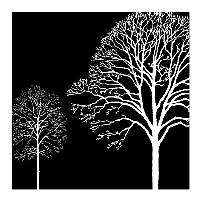 710x710 Original Oil Ink 3 Panels Canvas Black White Red Tree Painting - Black And White Painting With Red Tree