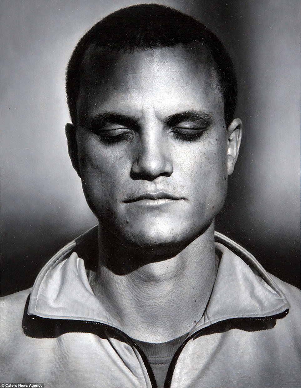 962x1240 Patrick Kramer's Hyper Realistic Paintings Impossible To Tell - Black And White Portrait Painting