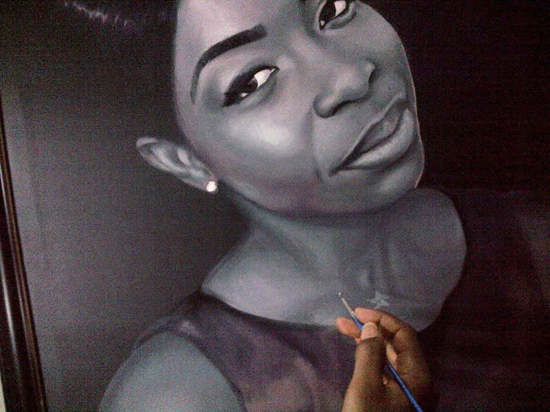 800x600 Portrait Painting In Black And White Drawing - Black And White Portrait Painting