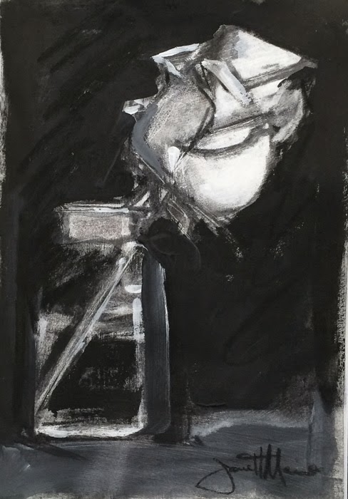 488x700 Janettmarie's Little Paintings A Couple Of White Roses In Black - Black And White Rose Painting