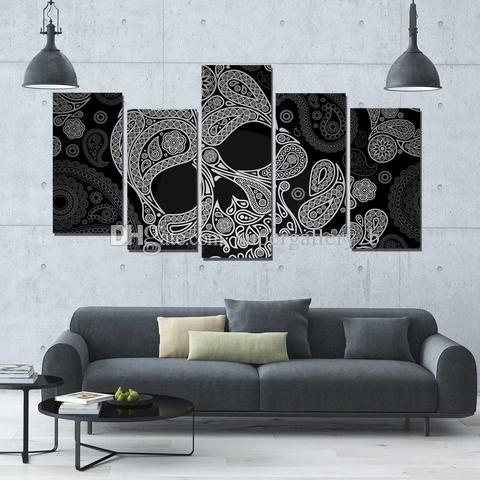 Black And White Skull Painting