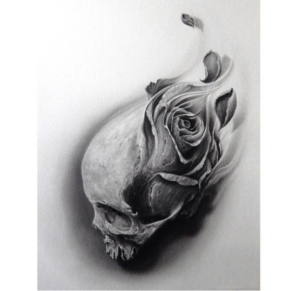 600x600 Kit King Skull Paintings - Black And White Skull Painting