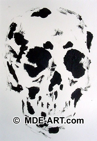 400x579 Skull Drawings - Black And White Skull Painting