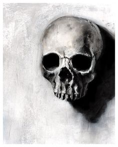 236x295 Watercolor Skull Painting - Black And White Skull Painting