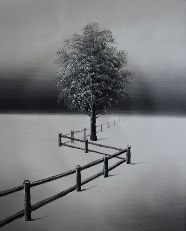 643x800 Hand Painted Oil Paining On Canvas Modern Abstract Black Whitetree - Black And White Tree Canvas Painting