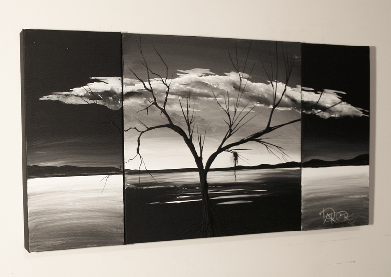 800x566 Original Modern Abstract Paintings By Contemporary Artist Theo - Black And White Tree Canvas Painting