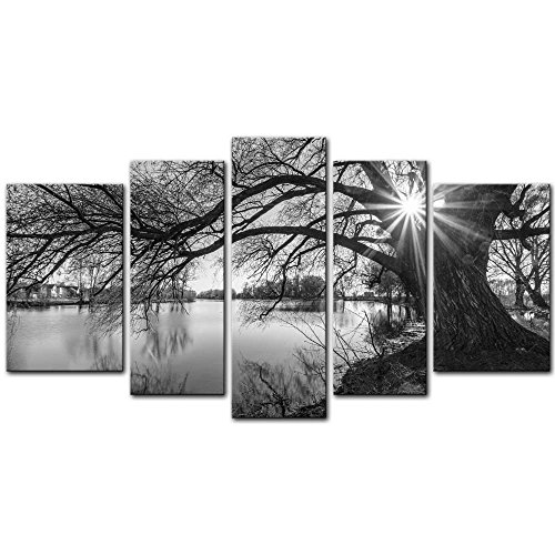 500x500 Wall Art Canvas Prints Picture Black And White Tree Silhouette - Black And White Tree Canvas Painting