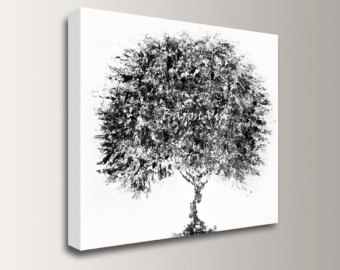 Black And White Tree Canvas Painting at PaintingValley.com | Explore ...