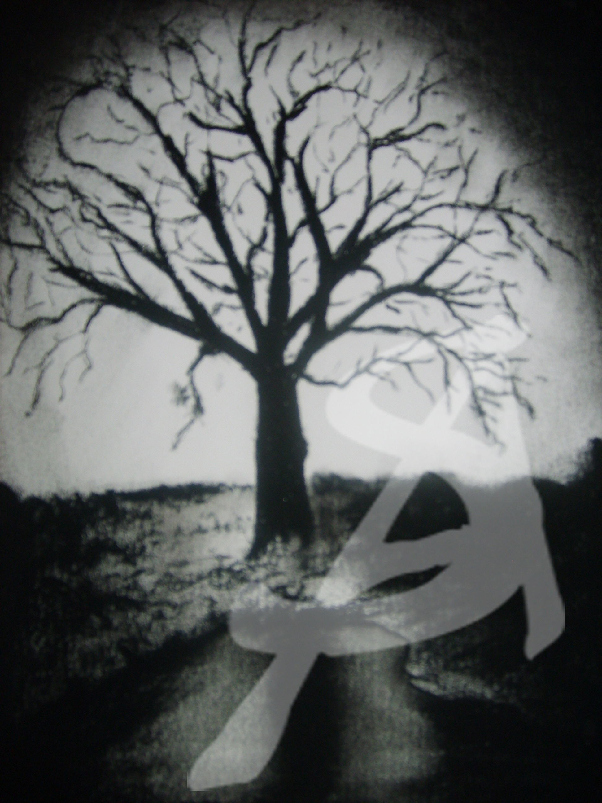 1944x2592 Black And White Tree Aaron Simcik Painting - Black And White Tree Painting