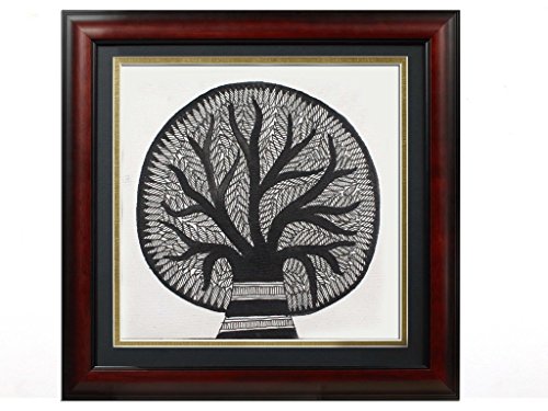 500x375 Imi Classy Black Amp White Tree Of Life Madhubani Painting By Artist - Black And White Tree Painting