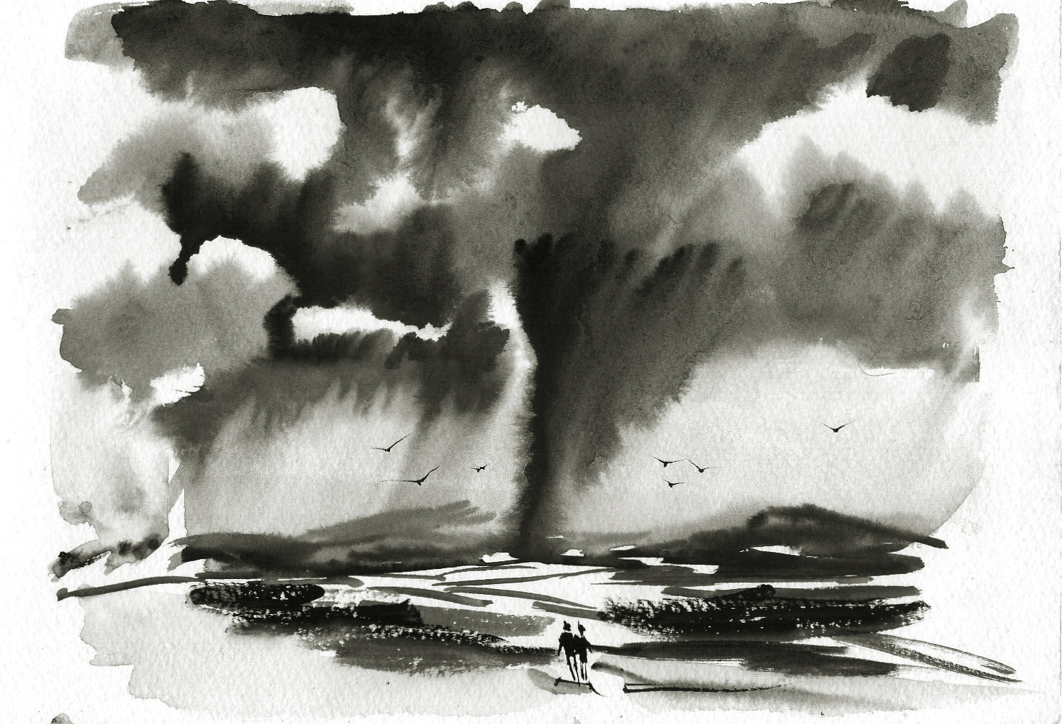 1488x1014 Black And White Watercolor Painting Watercolour Painting Black - Black And White Watercolor Painting