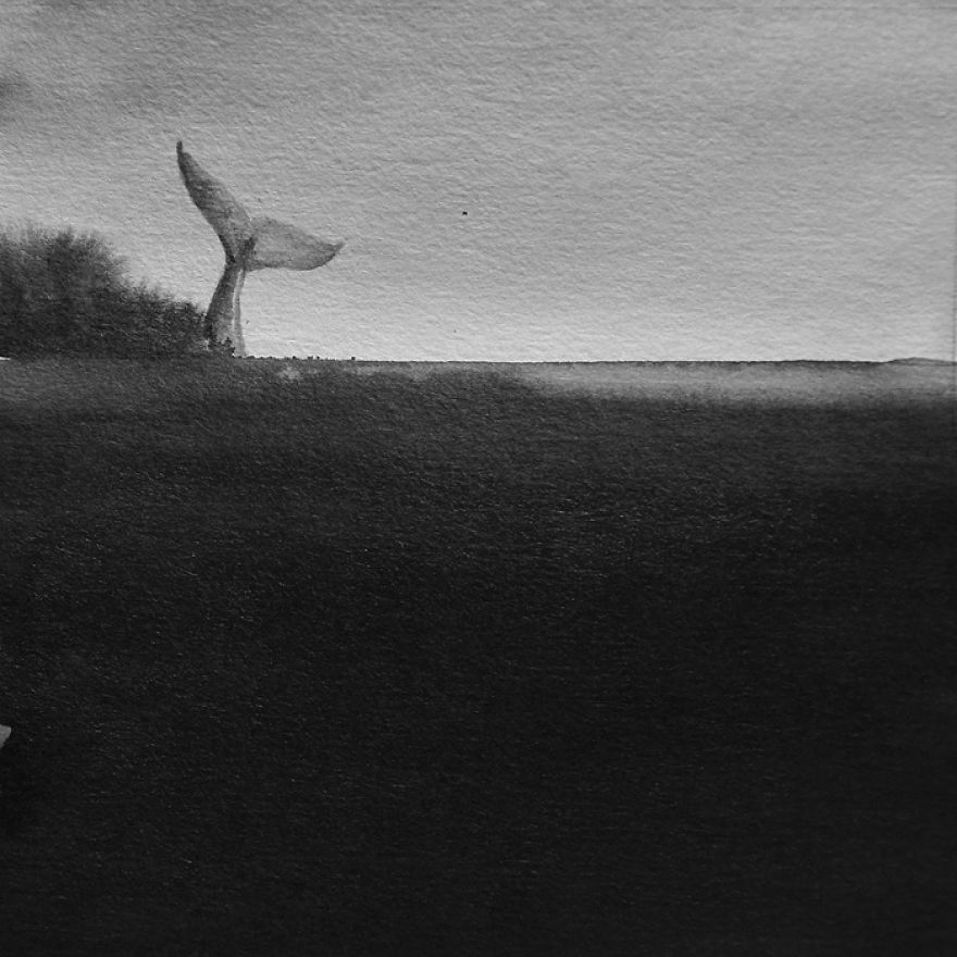 880x880 Peaceful Black White Watercolor Paintings Of Children - Black And White Watercolor Painting