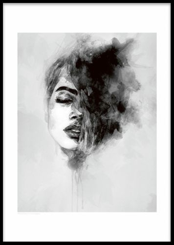 Black And White Woman Painting at PaintingValley.com | Explore ...