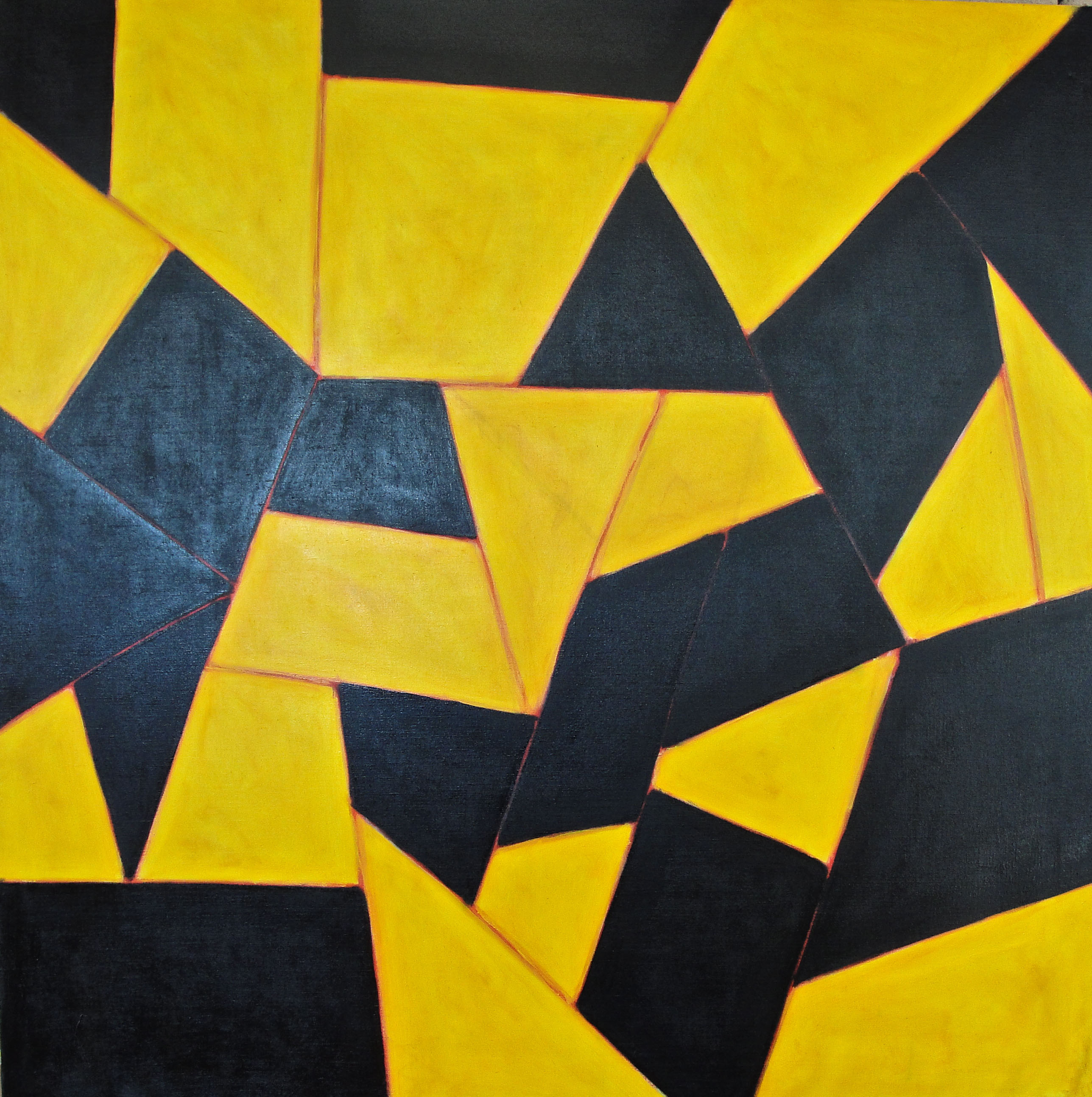 2575x2587 Contemporary Art Gallery Categories Aptos Cruz - Black And Yellow Painting