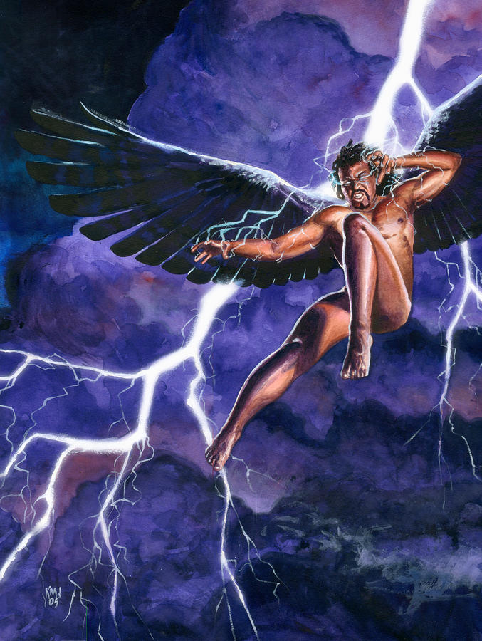 677x900 Black Angel Painting By Ken Meyer - Black Angel Painting