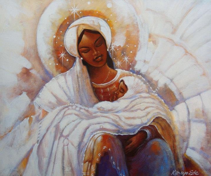 717x600 The 193 Best Our Lady Of Africa And The Middle East Images - Black Angel Painting
