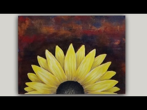 480x360 Acrylic Painting Black Eyed Susan Flower On An Abstract Background - Black Background Painting